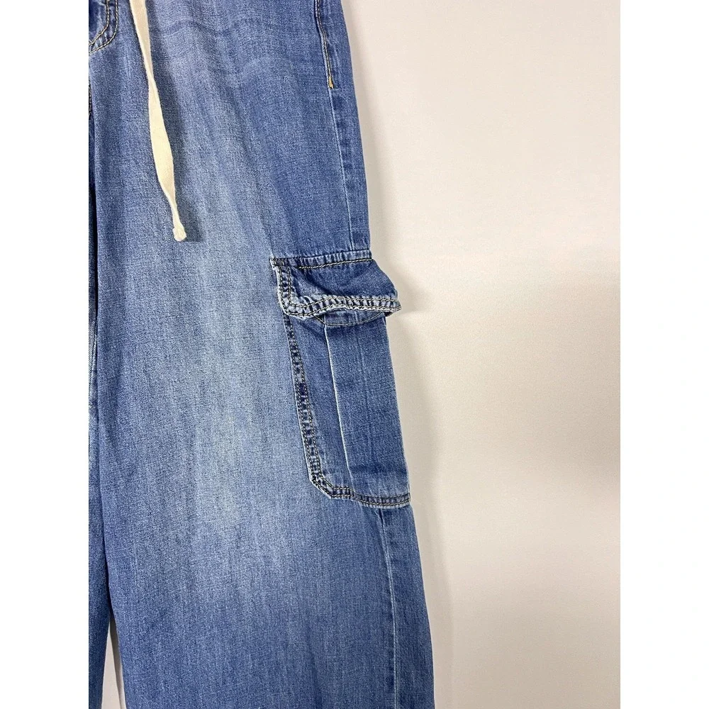 Curve Appeal Jeans Womens 2/26 Blue Denim Pants High Rise Wide Leg